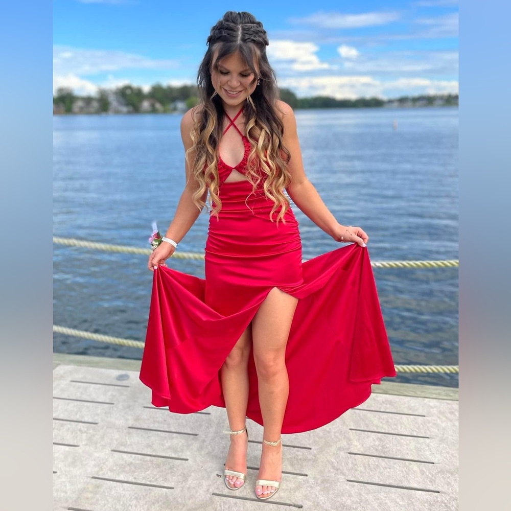Red Maxi dress.